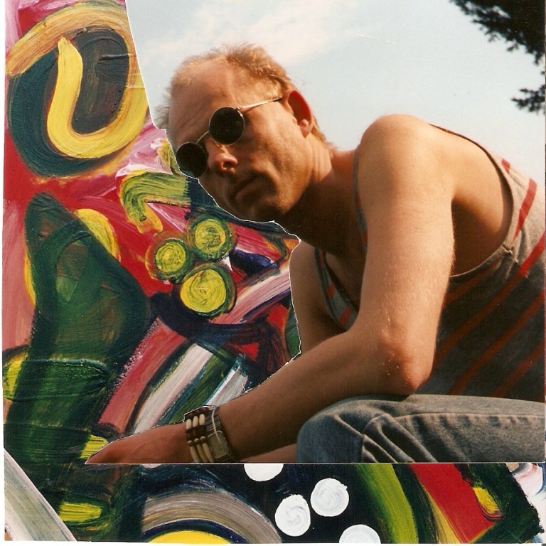 Jürgen Nöding 1997 - Foto-Collage mit Gemälde von 2001 von ihm.